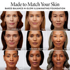 Baked Balance-n-Glow Illuminating Foundation 9 grid models