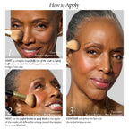Dual-Ended Blush + Bronzer Brush how to apply on model image