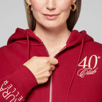 The 40+ Club Zip-Up Sweatshirt - model on zipper