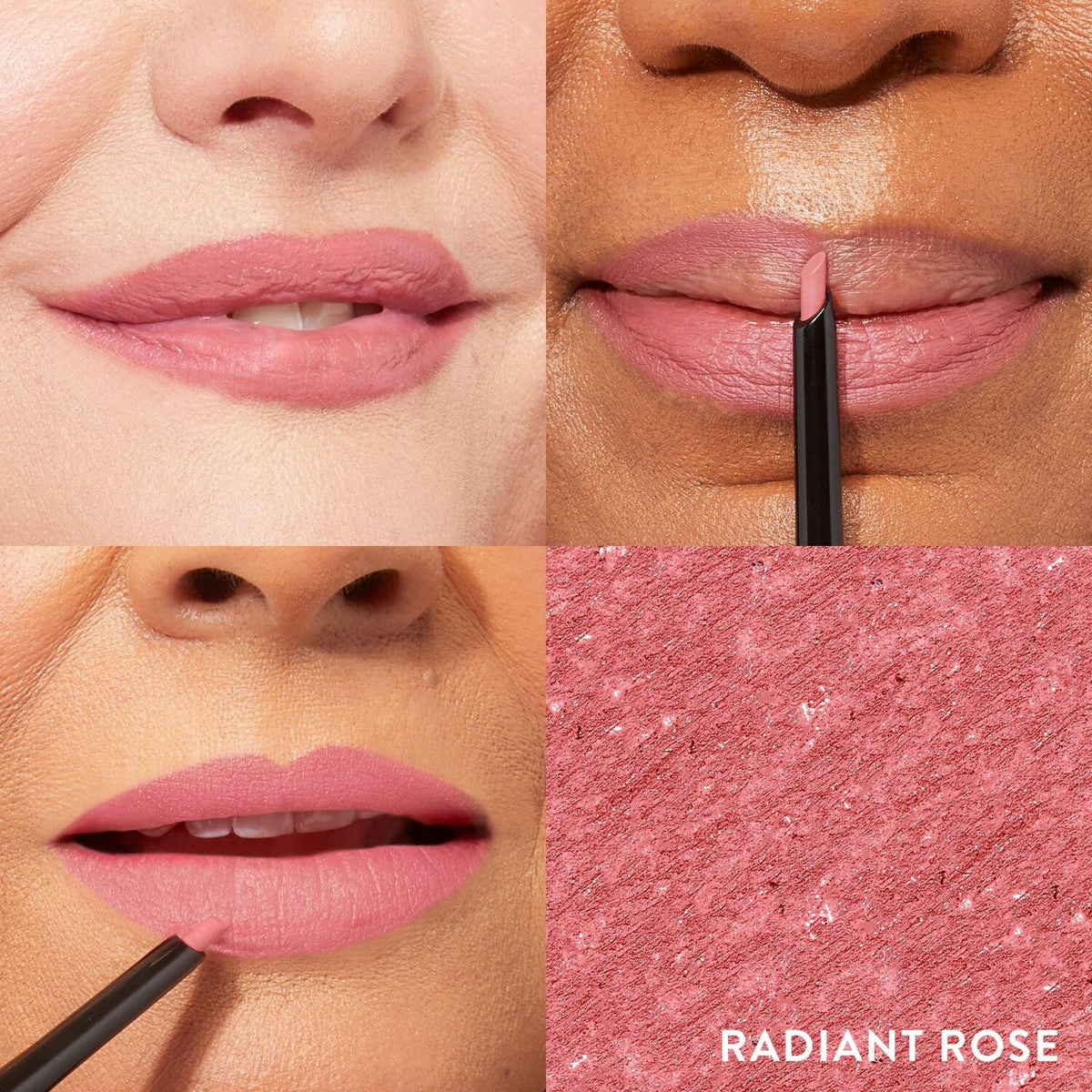 Modern Classic Waterproof Lip Liner 3 model grid in Radiant Rose
