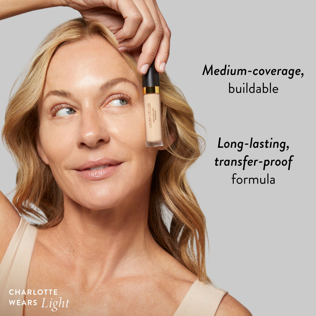 Ideal Fix Concealer Product Benefits on model - medium coverage, long lasting