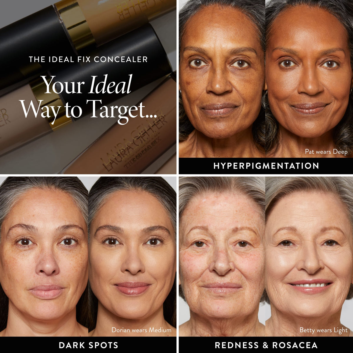 The Ideal Fix Concealer product benefits on model 
